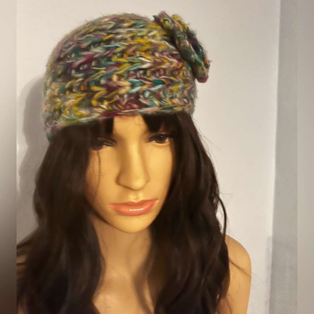 Crocheted multicolored headband, boHo style
